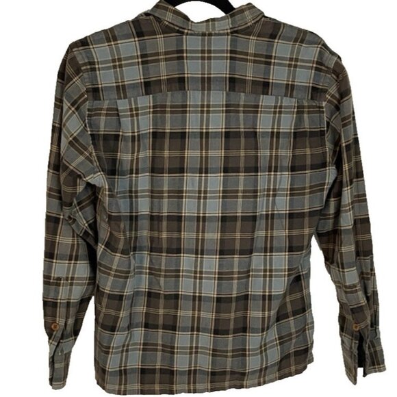 Vintage Polo Sport Ralph Lauren Shirt Womens sz M Blue Brown Plaid Cotton 90s - Picture 5 of 8